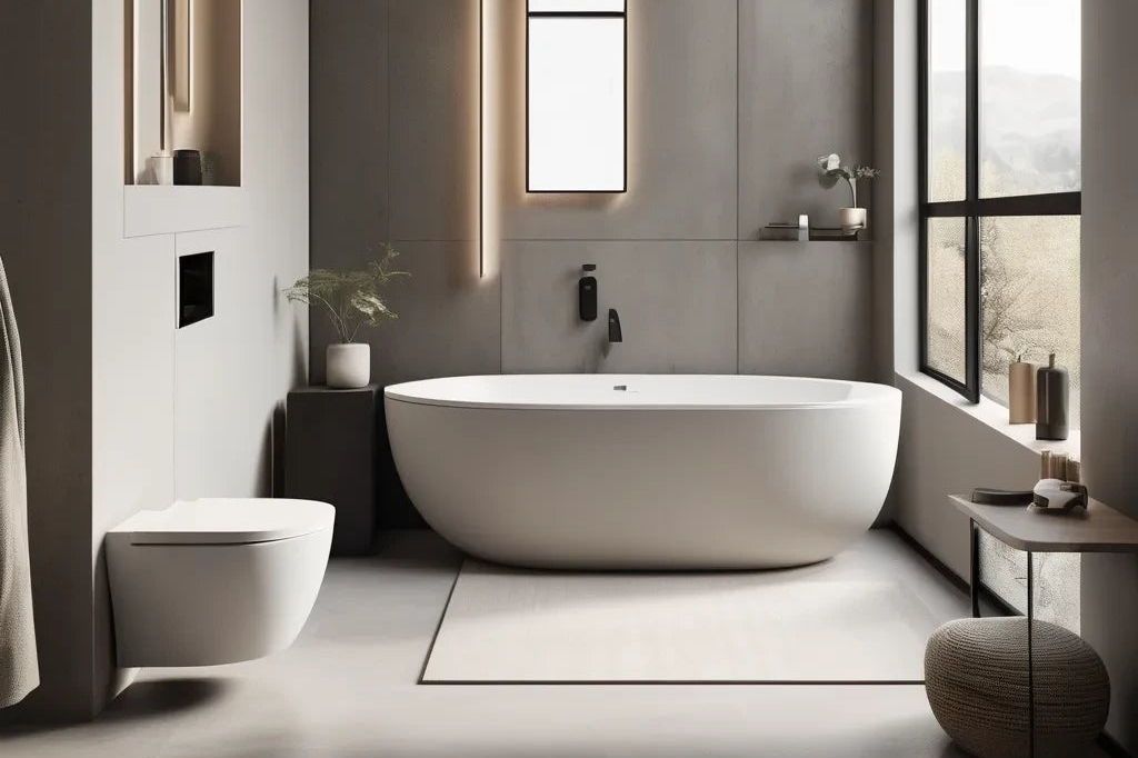 Modern bathroom upgrade with smart toilet technology for enhanced comfort and hygiene.