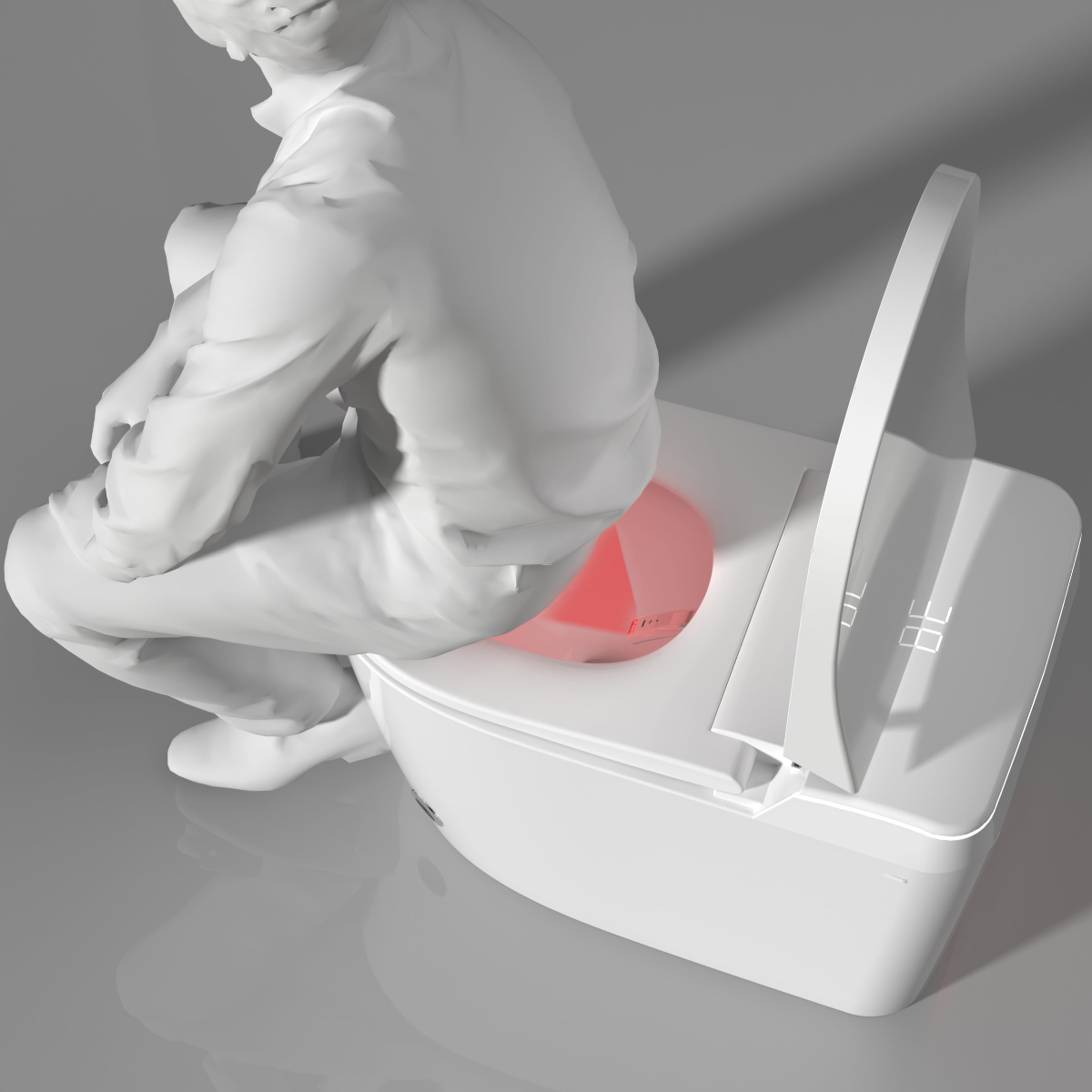 Innovative smart toilet with built-in warm air dryer for improved hygiene and convenience.